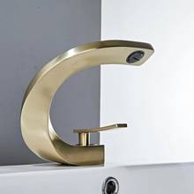 Tuqiu Basin Faucet Brushed Gold Bathroom Mixer Tap Black/Nickel/Chrome Wash basin Faucet Hot and Cold Sink Faucet New 2024 - buy cheap
