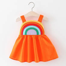 Нарядное платье для младенцев, новинка 2019, модная летняя одежда для маленьких девочек, милые яркие платья на бретельках для дня рождения 2024 - купить недорого