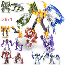 5 In 1 Transformation Robot Deformation Alien Dragon Monster Dinobots Dinosaurs Assembled Figure Toys Gifts For Kids 2024 - buy cheap