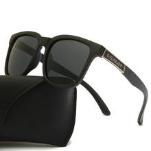 Брендовые Дизайнерские мужские квадратные поляризационные солнцезащитные очки с покрытием для вождения UV400 Солнцезащитные очки 2024 - купить недорого