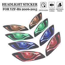 Headlight Sticker For YAMAHA YZF R6 YZF-R6 YZFR6 2006-2015 Motorcycle 3D Front Fairing Eye Graphic Head Light Protection Sticker 2024 - buy cheap