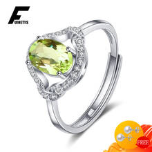 Rings for Women 925 Sterling Silver Jewelry Oval Emerald Zircon Gemstones Open Finger Ring Female Wedding Promise Accessories 2024 - buy cheap