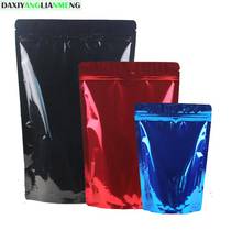 50pcs/lot big   Pure Silver /red /blue /black color Aluminum Foil Stand Up zipper lock Bags Self Sealable Retail Packaging bag 2024 - buy cheap