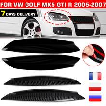 Sobrancelha pálpebras de farol preto 2segundo cromado capa de guarnição para vw para volkswagen golf mk5 gti r 2005 2006 2007 estilo de carro 2024 - compre barato