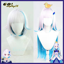 VTuber Lize Helesta Wig Hololive Youtuber Cosplay Mixed Pink Blue Braided 90cm Long Straight Heat Resistant Hair 2024 - buy cheap