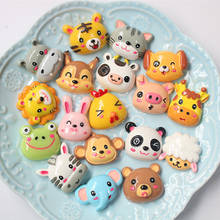 10Pcs/lot Cartoon Animals Head Flatback Resin Cabochon Kawaii Fit Phone Decoration Craft DIY Scrapbooking Hair Bows Accessories 2024 - buy cheap