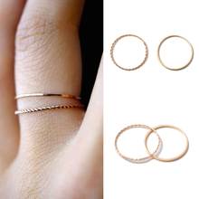 2 шт./компл., тонкое кольцо розового золота, набор колец на суставе, маленькое кольцо на палец средней длины, простое кольцо на палец, дизайнерское Ювелирное кольцо для женщин #279039 2024 - купить недорого