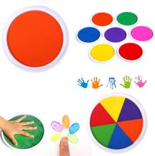 Almohadilla de tinta de 6 colores para niños, dibujo Montessori, DIY, pintura de dedos, manualidades, tarjetas, juguetes para bebés de 0 a 12 meses 2024 - compra barato