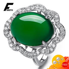 Vintage Women Ring 925 Silver Jewelry Oval Shape Emerald Zircon Gemstone Finger Rings for Wedding Engagement Party Accessories 2024 - buy cheap