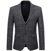 2021 nova moda masculina casual boutique negócios terno de lã/masculino magro vestido de festa blazer casaco 2024 - compre barato