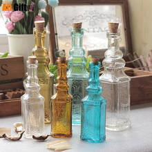 Small Vintage Carved Glass Vase  Tower Vase For Home Decoration Photo Prop Vintage Glass Bottle Green Plant Glass Flower Vases 2024 - купить недорого