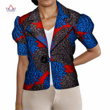 Women Shirts Tops Bazin Riche African Clothes 100% Cotton Print Puff Sleeve Shirt with Button Women African Clothing WY3487 2024 - buy cheap