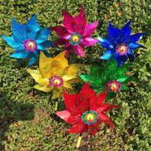 Molino de viento giratorio para niños, juguete colorido de lentejuelas brillantes, decoración de jardín, rotación, 1 unidad 2024 - compra barato