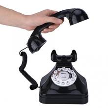 Teléfono fijo Vintage con cable, Dial de botón grande para escritorio de oficina en casa, teléfono fijo para casa, pedestal antideslizante 2024 - compra barato