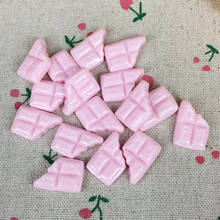 10 peças de volta plana resina cabochão artificial em miniatura falso comida rosa chocolate volta plana diy artesanato decorativo fazendo: 15*20mm 2024 - compre barato
