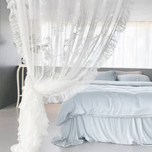 Cortina de tul de encaje blanco para sala de estar, elegante cortina de tul transparente para ventana de dormitorio, gasa de princesa europea, 2021 2024 - compra barato