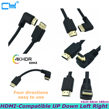 180cm nuevo 4k * 2k 60HZ cable HDMI ángulo de 90 grados cable HDMI a HDMI, versión 2,0 HD cable de video de computadora con la mejor calidad 2024 - compra barato