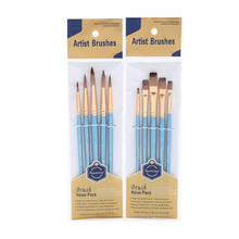 Pincéis de pintura de 5 tamanhos, cabeça plana/de nylon, pincel para desenho, caligrafia, caneta para pintura em aquarela, materiais de arte 2024 - compre barato