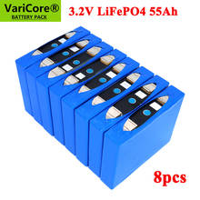 LiFePO4-Batería de fosfato para motocicleta, 3,2 V, 55Ah, 55000mAh, para 4S, 12V, 24V, 3C, baterías de Alumbrado público Solar, modificación de níquel, 8 Uds. 2024 - compra barato