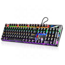 6 цветов Подсветка True механическая клавиатура 104 ключей Проводная игровая клавиатура цвет: черный, синий оси для ноутбука PC Gamer 2024 - купить недорого