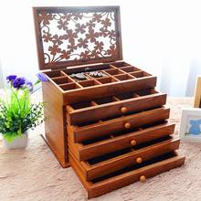 Multi-Layer Big 6 Layers Wooden Jewelry Box Jewelry Display Casket Earrings Ring Boxes Jewelry Organizer Gift Box White Brown 2024 - buy cheap