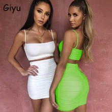 Giyu Sexy Summer Dress Women 2022 Neon Fluorescence Club Party Mini Bodycon Dresses Elegant Spaghetti Strap Off Shoulder Vestido 2024 - buy cheap