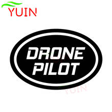 Adesivo oval uav para decoração de carro, "drone piloto", adesivo da moda, decoração de corpo personalizado, pvc, à prova d'água, cor/branco/vermelho/laser/prata 2024 - compre barato