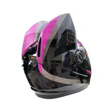 Men Women Full Face Racing Helmet Personality Cat Helmet Motorcycle Helmet Capacete De Motor Purple Cat's Ear Hat 2024 - buy cheap