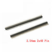 10Pcs 2.54mm 2x40 Pin 80 Pin copper Pitch Male Double Row Pin Header Strip Straight Needle Connector 2024 - buy cheap