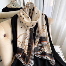 2022 Luxury Brand 180X90CM Silk Scarves Lady Sunscreen Beach Print Shawl Women Popular Silk Headscarf Fashion New Print Scarf 2024 - buy cheap