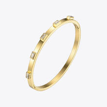 Enfashion Zirconia Crystal Cuff Bracelet Manchette Gold color Stainless Steel Bangle Bracelet For Women Bracelets Bangles 172002 2024 - buy cheap