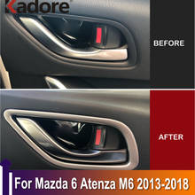 Styling de carro Para Mazda Atenza 6 M6 2013 2014 2015 2016 2017 2018 ABS Matte Auto Interior Porta Tigela Alça copa Capa Guarnição 2024 - compre barato