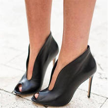 Prova Perfetto-zapatos de tacón alto para mujer, botines con punta en V profunda, para vestido de boda, San Valentín, Stiletto 2024 - compra barato