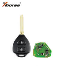 Универсальный проводной дистанционный ключ Xhorse XKTO05EN для Toyota Flat, 2 кнопки для VVDI VVDI2 Key Tool 10 шт./лот 2024 - купить недорого