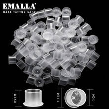 EMALLA Professional 11*10mm Tattoo Ink Cups Caps White Plastic Disposable Tattoo Pigment Ink Cups Caps With Base Free Shipping 2024 - buy cheap
