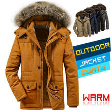 Casacos masculinos de inverno, forrados com lã, jaqueta grossa e quente, sobretudo, casual, plus size, jaquetas e casacos masculinos, 2021 2024 - compre barato