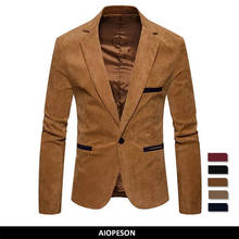 AIOPESON 2020 New Brand Men's Suit Jackets Solid Slim Fit Single Button Dress Suits Men Fashion Casual Corduroy Blazer Men 2024 - buy cheap