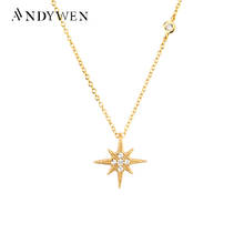 ANDYWEN 925 Sterling Silver Gold Snow Pendant Choker Necklace Ling Chain Wedding 2021 Rock Punk Fashion Jewelry 2020 Wedding Gif 2024 - buy cheap