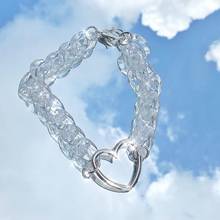 Женское акриловое ожерелье с подвеской в виде сердца, в стиле Харадзюку 2024 - купить недорого