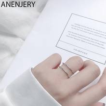 ANENJERY Silver Color Double Layer Open Ring High Polish Gold Rings For Women Simple Party Gifts S-R624 2024 - buy cheap