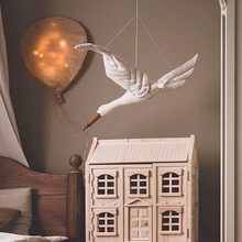Linha de algodão parede pendurado cisne pelúcia boneca berçário pingente quarto casa decoração do quarto dos miúdos ornamento pendurado 2024 - compre barato