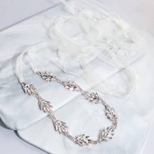 JLZXSY-cinturón nupcial de estilo de hoja de oro rosa, accesorio hecho a mano con apliques de diamantes de imitación, cadena de cintura, cinturón de aleación para boda 2024 - compra barato