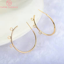 (3763)6PCS Diameter 33MM 24k Gold Color Brass Round Shape Wire Earrings Loop High Quality Diy Accessories Jewelry Findings 2024 - buy cheap