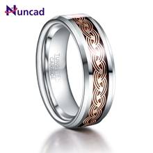 NUNCAD-anillos de boda de acero de tungsteno para hombres, anillos de boda para hombres de alta calidad, Color plateado, esmalte dorado, patrón de ondulación, alta calidad AAA 2024 - compra barato