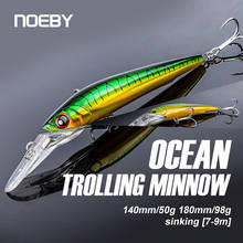 NOEBY Trolling Sinking Minnow Fishing Lure 140mm 50g 180mm 98g Artificial Baits Saltwater Wobblers For Bass Pike Fishing Tackle 2024 - buy cheap