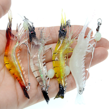 1PC Hot Sale New 9cm 6g Luminous Bead Shrimp Silicon Soft Artificial Bait with Hooks Swivels Rigs Fishing Tackle Fast Delivery 2024 - buy cheap