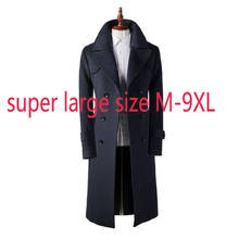 Abrigo de lana ajustado de alta calidad, abrigo informal de invierno con cuello vuelto, doble botonadura, grueso, talla grande, M-6XL7XL8XL9XL 2024 - compra barato