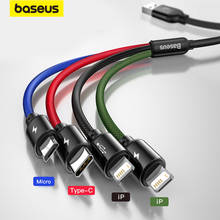 Baseus 3 in 1 USB Cable Type C Cable for Samsung Xiaomi Mi 4 in 1 Cable for iPhone 14 13 12 X 11 Pro Max Charger Micro USB Cable 2024 - buy cheap