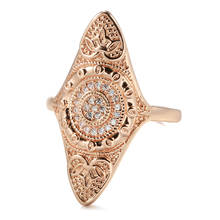 Kinel New Vintage Women Ring 585 Rose Gold With Natural Zircon Unique Creative Lucky Ethnic Pattern Big Rings Gift Boho Jewelry 2024 - buy cheap