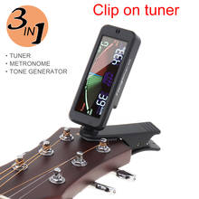 3 IN 1 Digital Guitar Tuner Metronome Generator Large LCD Screen Clip-on Tuner for Chromatic Acoustic Guitar Bass Ukulele Violin 2024 - buy cheap